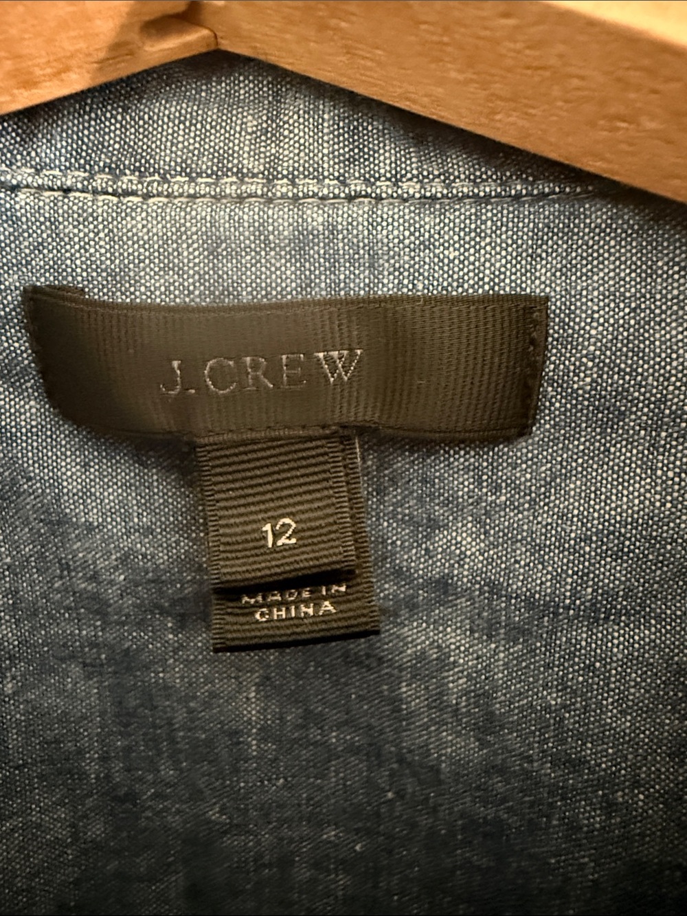 J. Crew woman’s Denim-Style Light Blue Button-Down Shirt - Picture 2 of 3